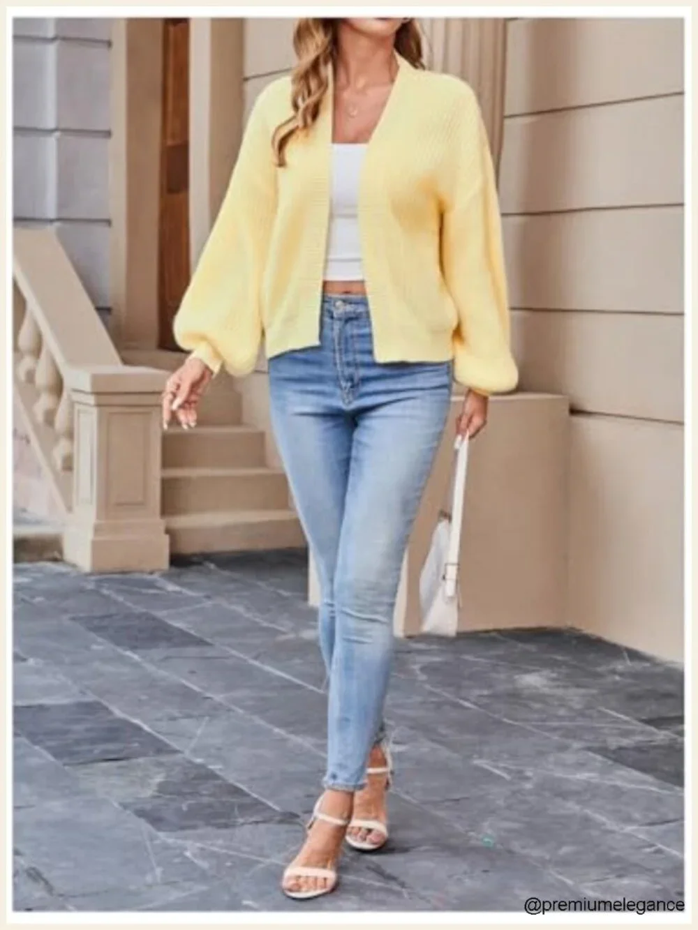 Color Block Open Front Long Sleeve Ribbed Knit Cropped Cardigan Sweater